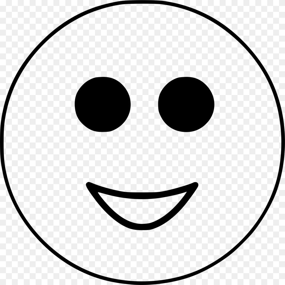 Svg Clipart Happy Smiley Face Big Image Happy Smiley Face Black And White, Gray Free Png Download