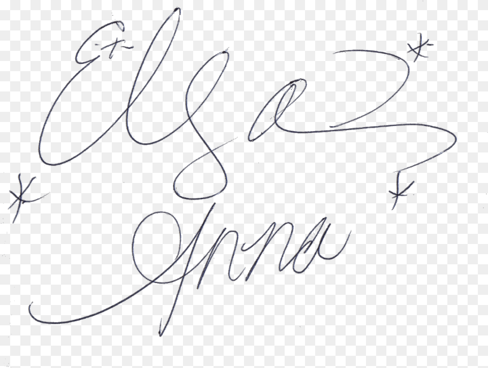Svg Drawing Signatures Anna And Elsa Signature, Handwriting, Text Free Png Download