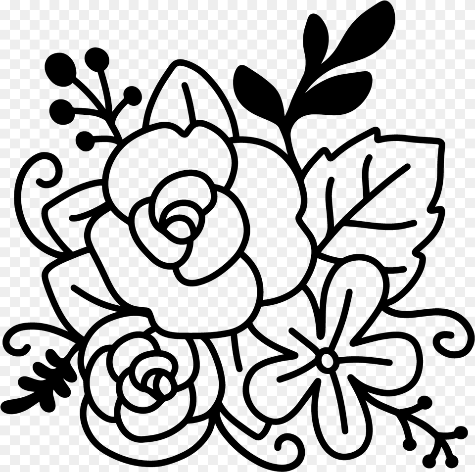 Svg File Flower Svg, Gray Png