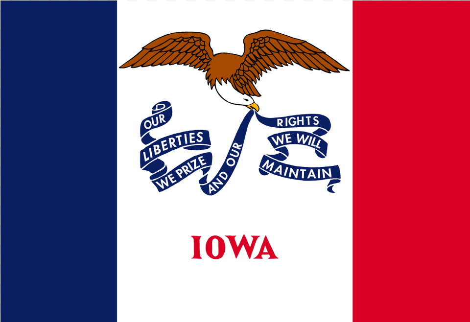Svg Flag Of Iowa, Animal, Bird, Kite Bird, Vulture Free Png Download