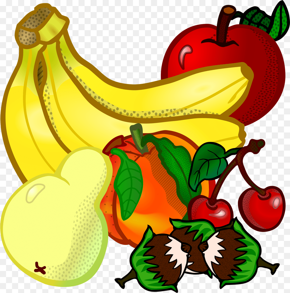 Svg Free Library Fruit Clipart Fruit Coloring Book For Adults Fun And Meditative, Banana, Produce, Plant, Food Png