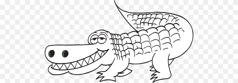 Svg Freeuse Alligator Outline Clip Art At Clker Com Black And White Alligator Clipart, Animal, Crocodile, Reptile, Baby Png