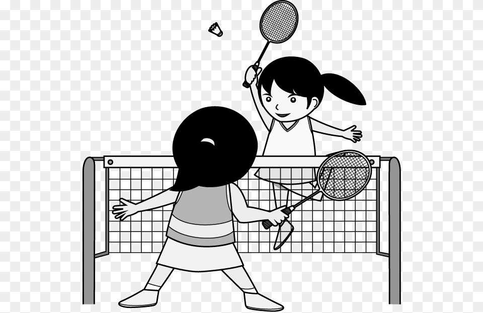 Svg Freeuse Black And White On Dumielauxepices Badminton Pic Clip Art, Person, Sport, Baby, Face Png
