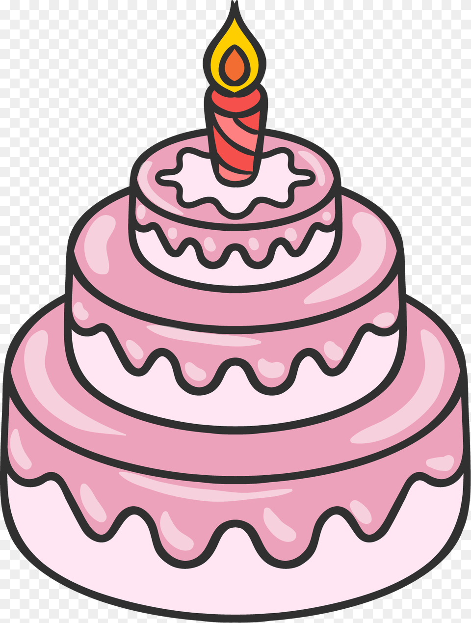Svg Freeuse Hand Painted Three Tier Pink Cake Transprent Cake, Birthday Cake, Cream, Dessert, Food Free Transparent Png