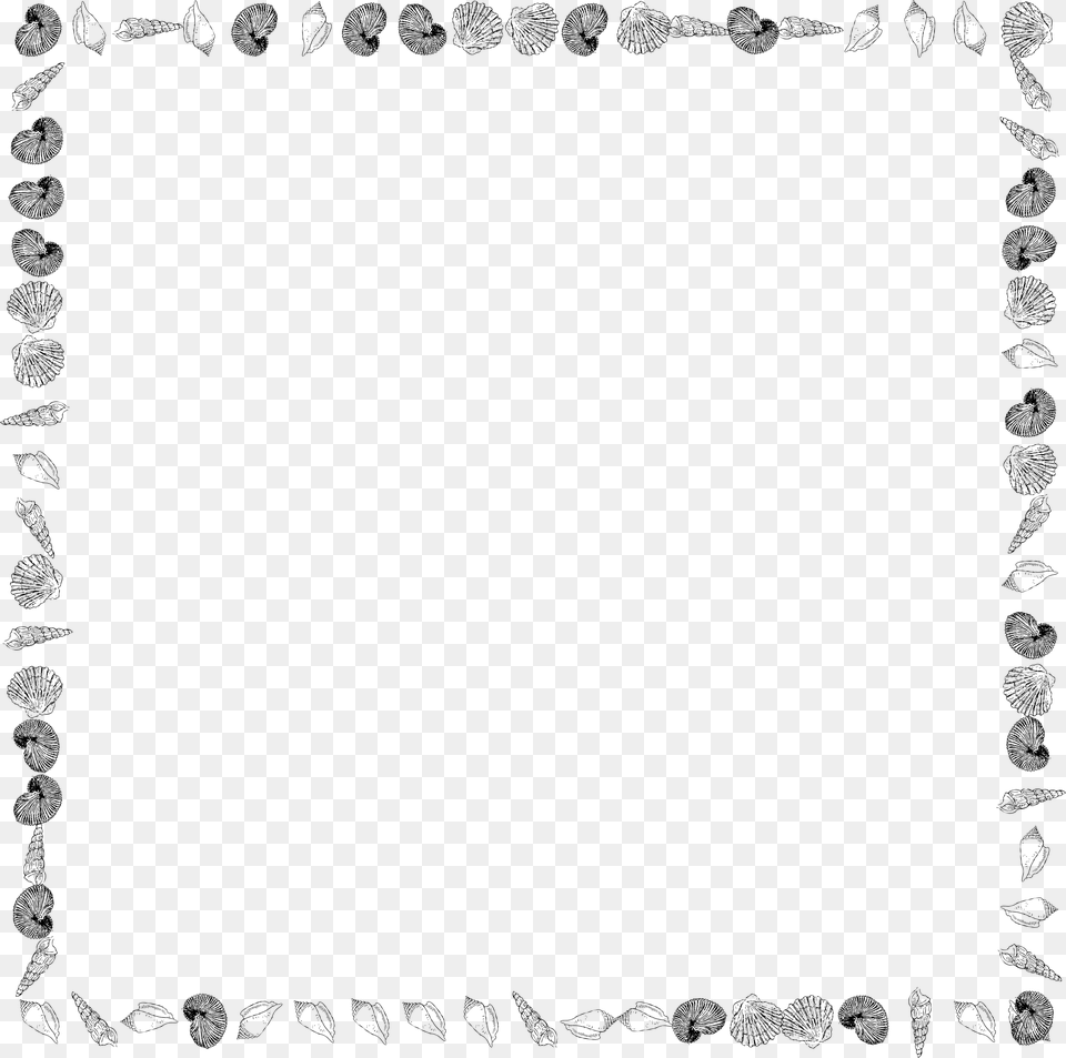 Svg Freeuse Library Seashells Clipart Boarder Seashell Borders Clipart Black And White, Gray Free Png Download