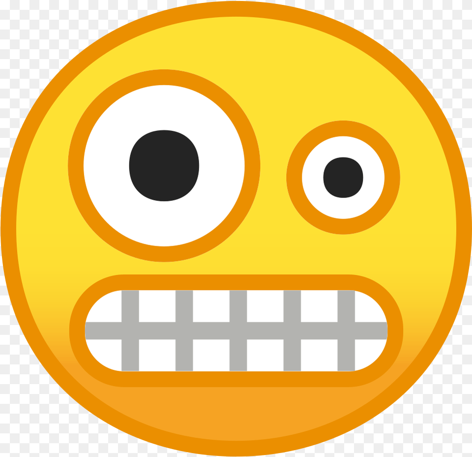 Svg Grinning Face With One Large And One Small Eye Emoji, Disk, Text, Food, Sweets Free Transparent Png