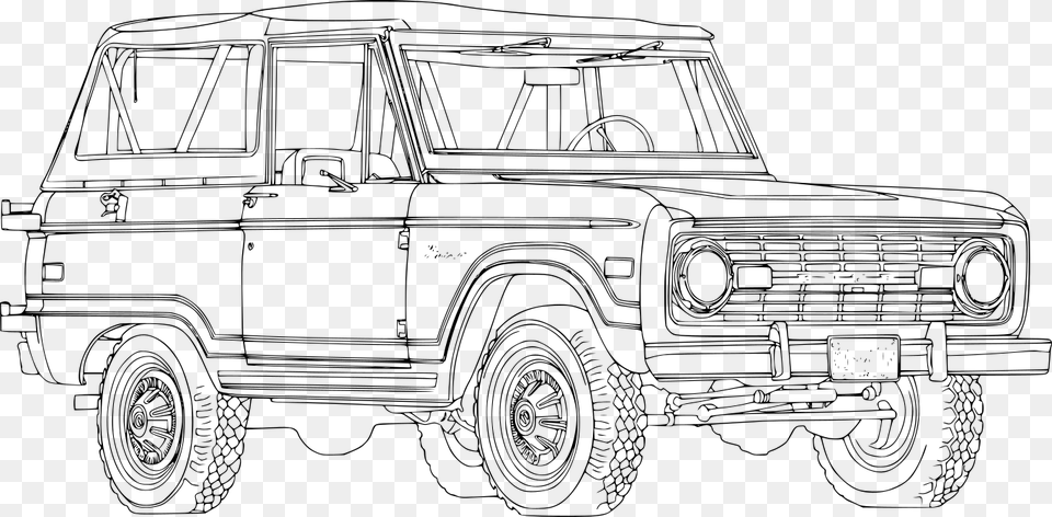 Svg Library Dopravn Prost Edky Omalov Nka Omalovnka Ford Bronco Drawing, Gray Png