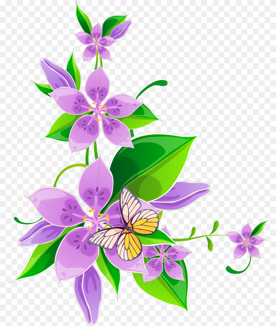 Svg Library Library Flower Purple Corner Flowers Transprent Floral Flower Wall Mural, Art, Floral Design, Graphics, Pattern Png Image