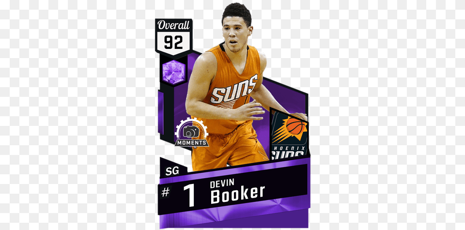 Svg Royalty Devin Booker Myteam Amethyst Card Nba 2k18 Gilbert Arenas, Adult, Male, Man, Person Free Png