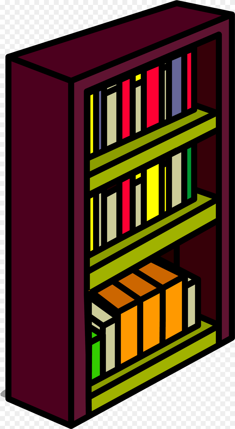 Svg Royalty Free Library Book Shelf Bookshelf Clipart, Furniture, Bookcase, Crib, Infant Bed Png Image