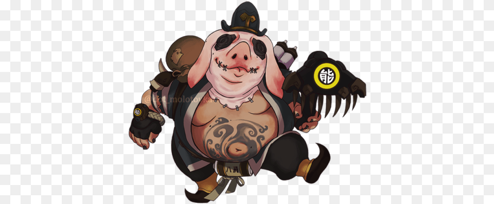 Svg Royalty Library Bajie Tumblr Transparent Roadhog, Person, Skin, Tattoo, Baby Free Png