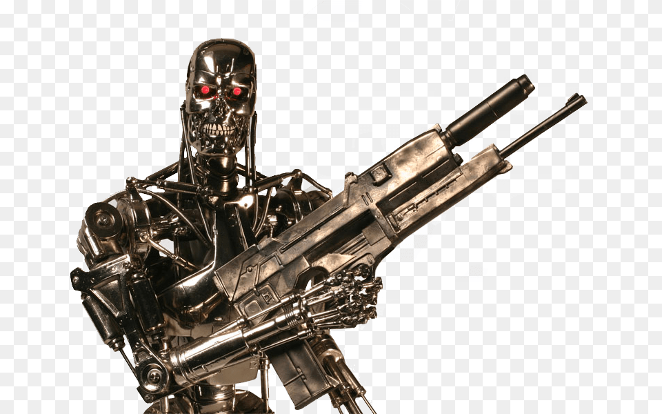 Svg Royalty Stock Terminator With Gun Terminator Robot With Gun, Machine Gun, Weapon Png
