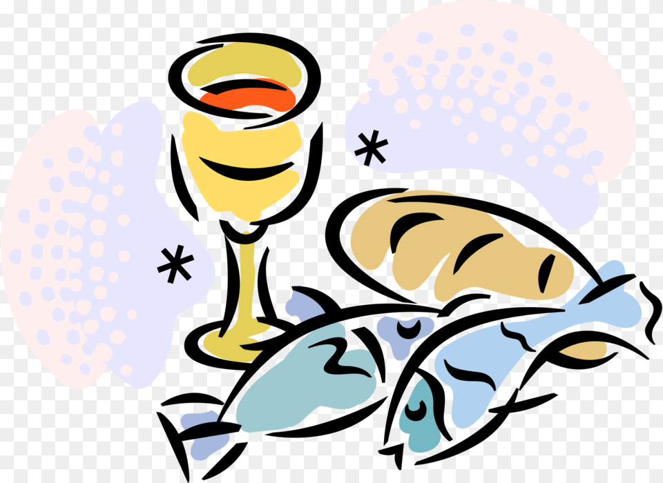 Svg Stock Christian Cup Fish Loaves Fish And Bread Cartoon, Baby, Face, Head, Person Free Png