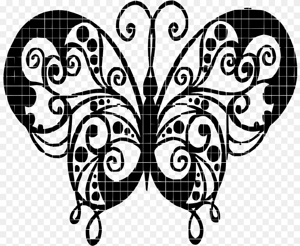 Svg Swirls Butterfly Animal Arabesque, Gray Free Png Download