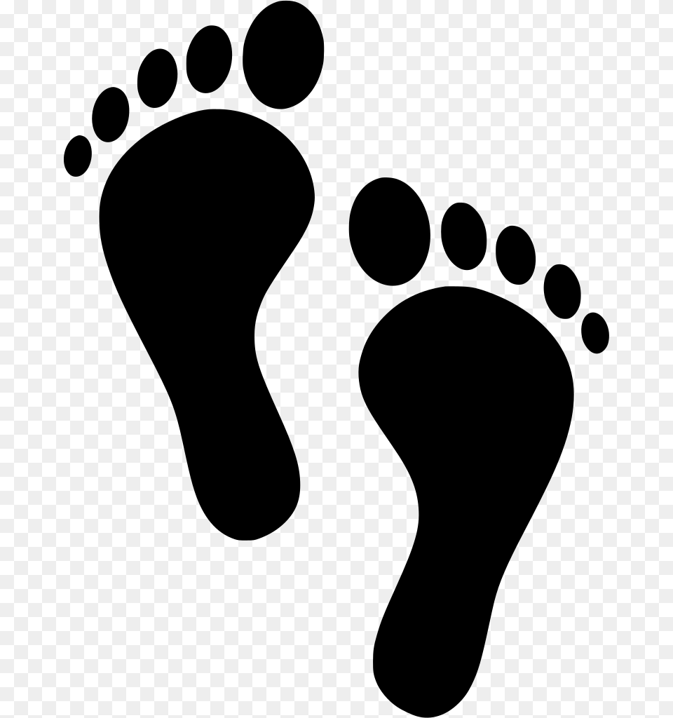 Svg Toes Footprints Human Image Icon Footprints Clipart, Gray Free Png