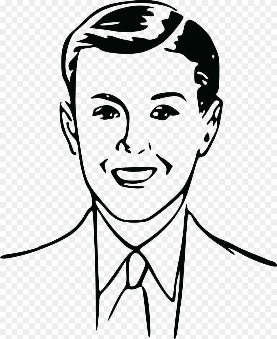 Svg Transparent Library Clipart Bw Retro Boy Big Image Portrait Boys Clipart Black And White, Person, Photography, Face, Head Free Png