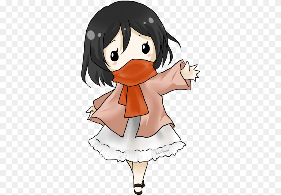 Svg Stock By Loriluu Attack On Titans Chibi Mikasa, Publication, Book, Comics, Person Free Transparent Png