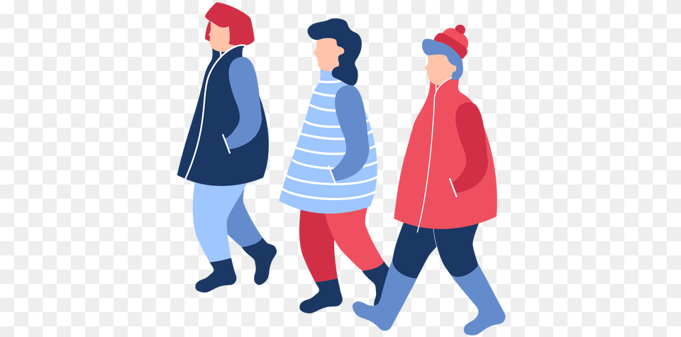 Svg Vector File People Illustration Winter, Walking, Clothing, Coat, Person Png