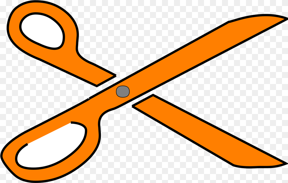 Svg Vector Scissors Clip Art Orange Scissors Clipart, Blade, Dagger, Knife, Weapon Png