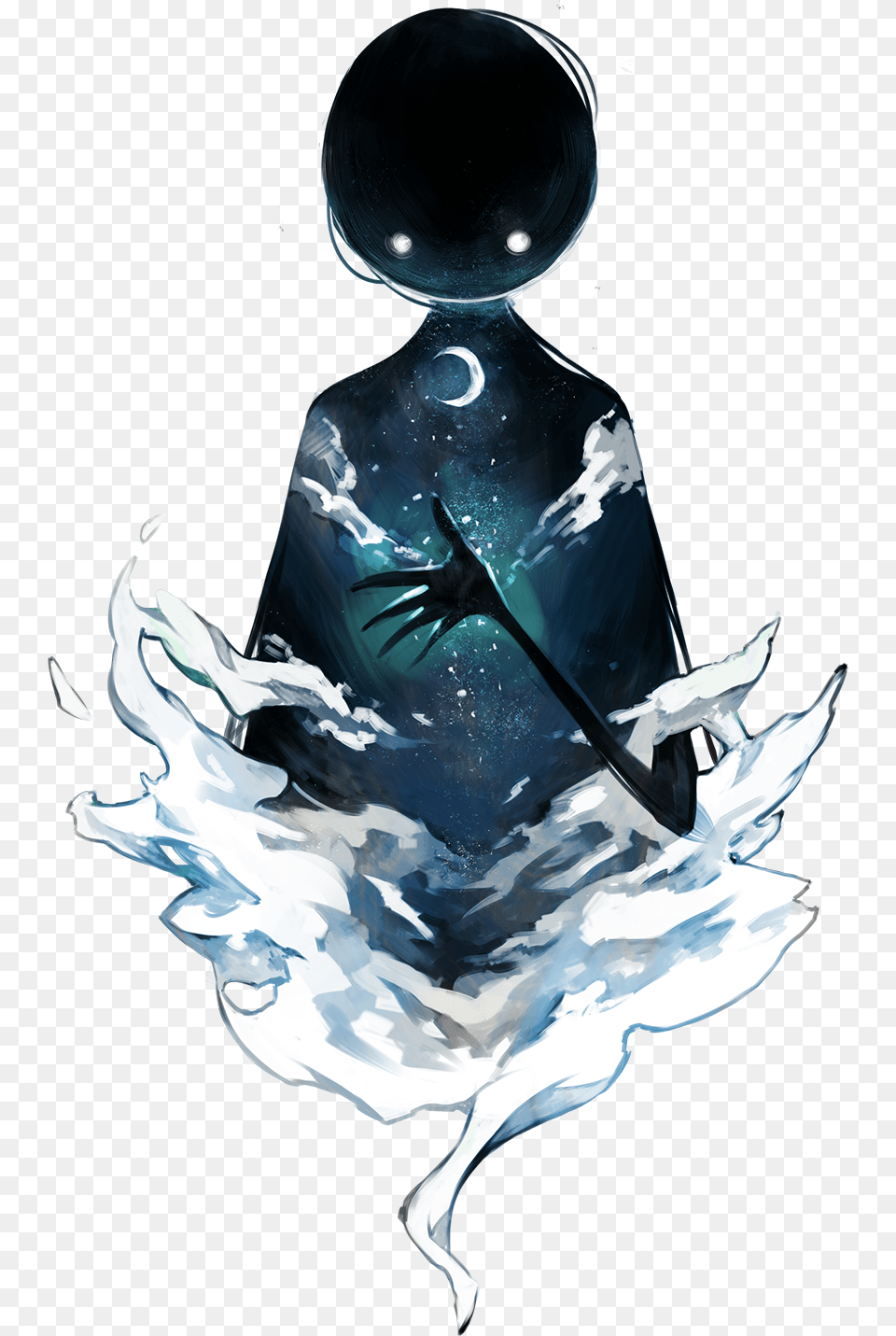 Swag Art Music Dope Sky Dream Moon Night Dark Wallpaper Reflection Deemo, People, Person, Baby Png
