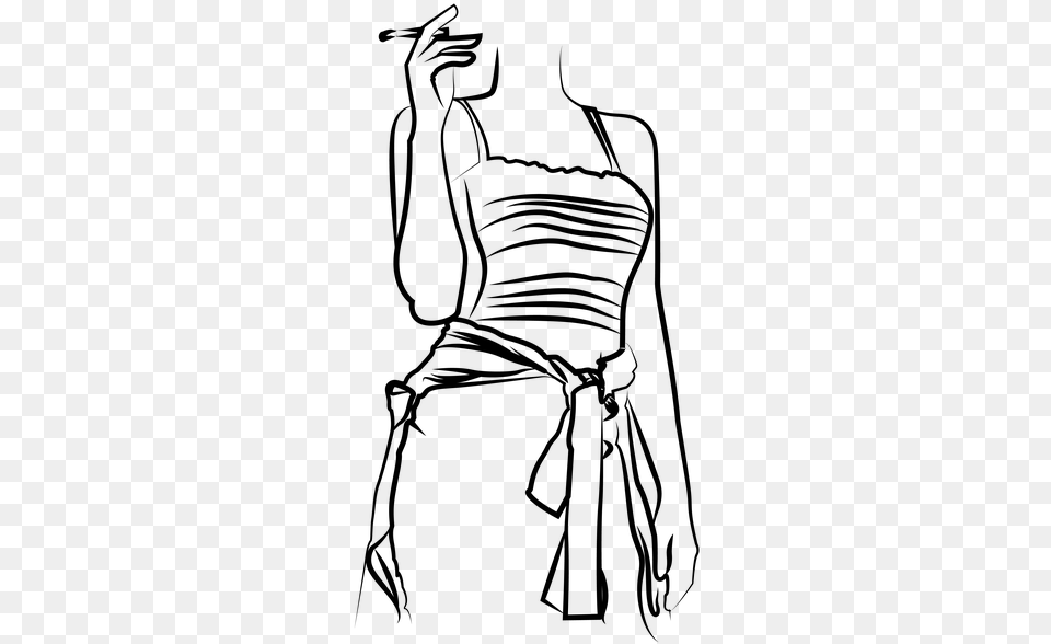 Swag Girl Hood Model Sketch, Gray Png Image