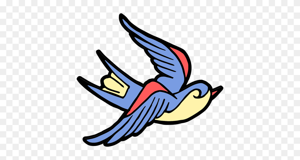 Swallow Bird Vintage Tattoo, Animal, Flying, Fish, Sea Life Png