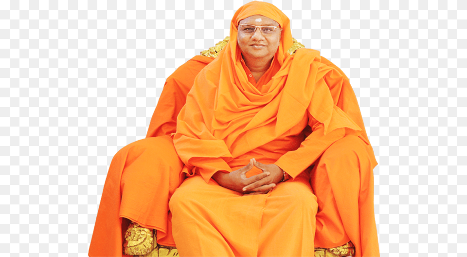 Swami Jagadathmananda Saraswathi Obtained Vedanta Sanyasa Sitting, Adult, Female, Person, Woman Free Png Download