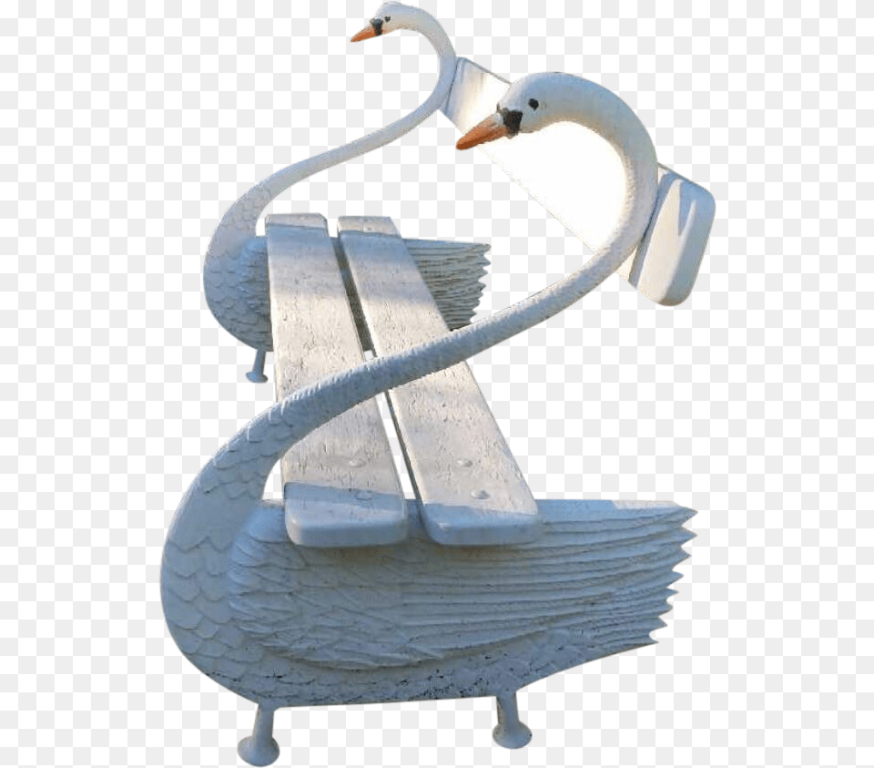 Swan, Bench, Furniture, Animal, Bird Png Image