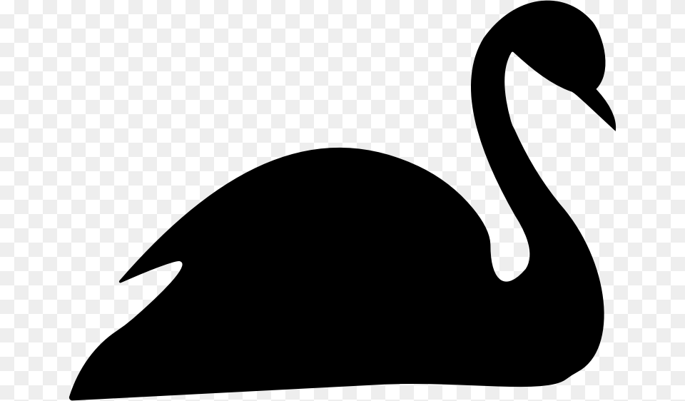 Swan Clipart Silhouette, Gray Free Transparent Png