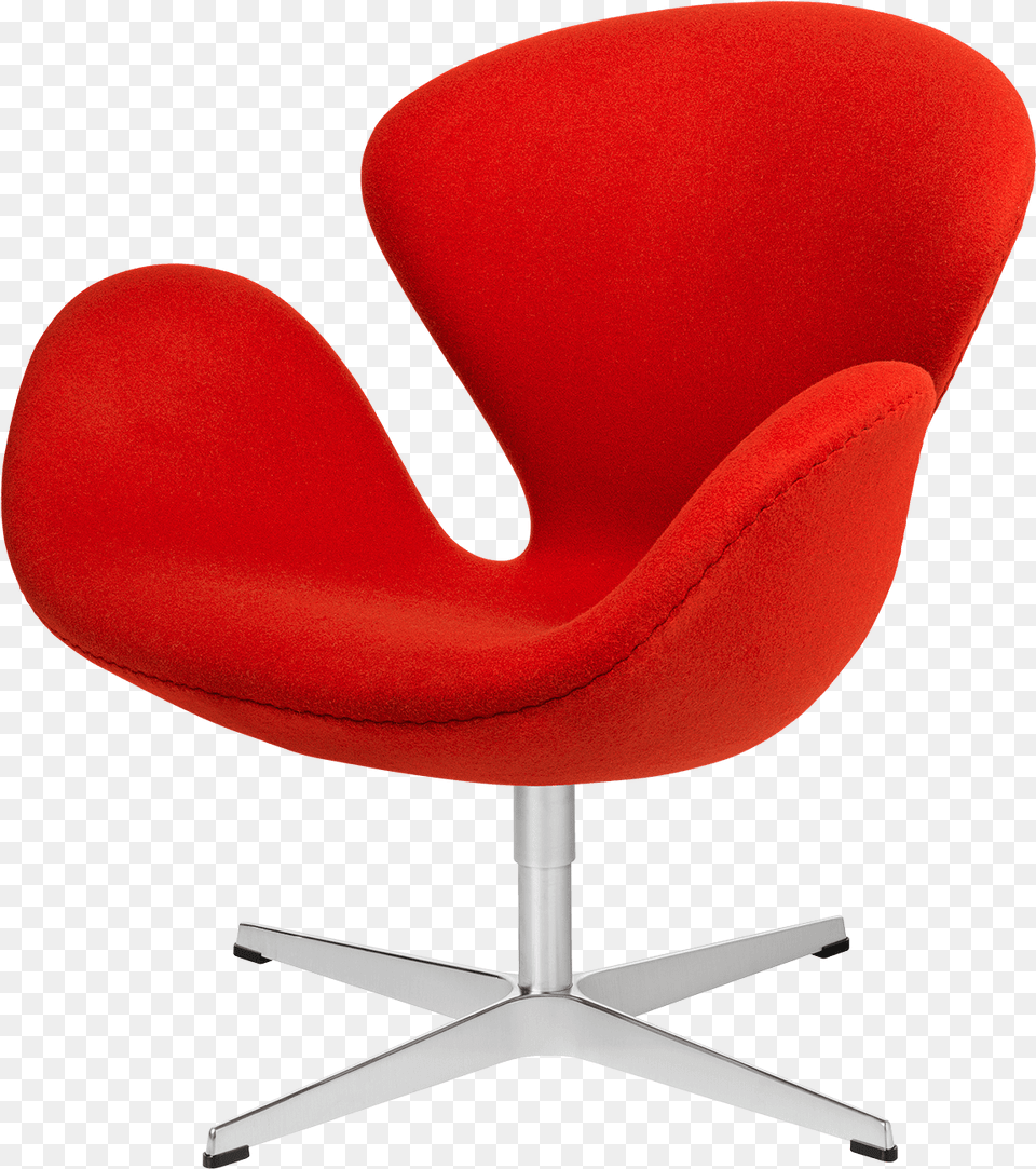 Swan Divina Red Fabric Swan Chair, Furniture, Armchair Png Image