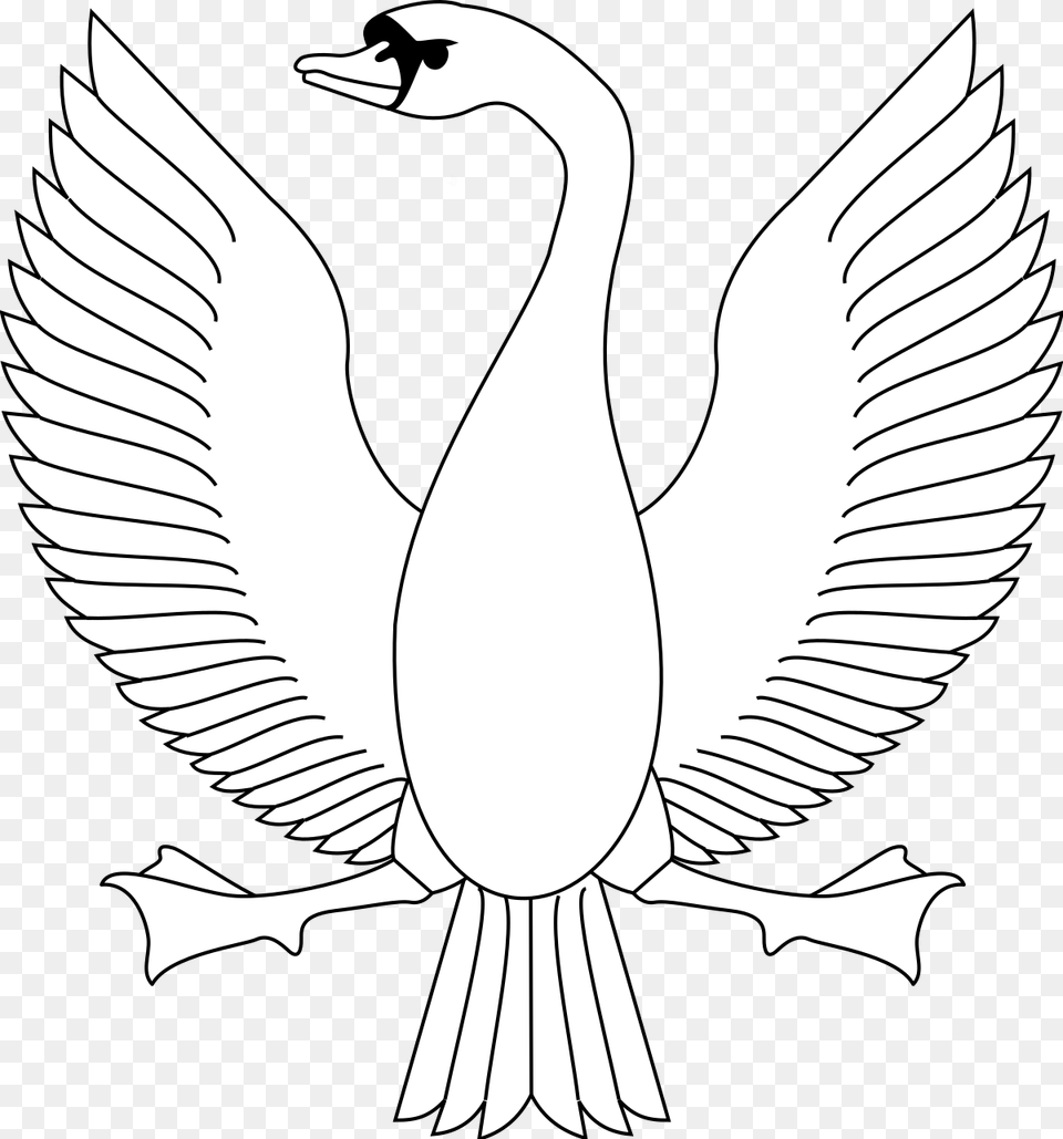 Swan Heraldic, Animal, Bird, Goose, Stencil Free Transparent Png