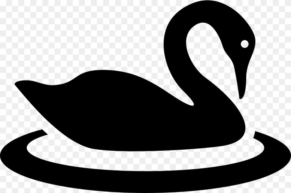 Swan In Water Circle Black Swan Icon, Stencil, Silhouette, Animal, Bird Png
