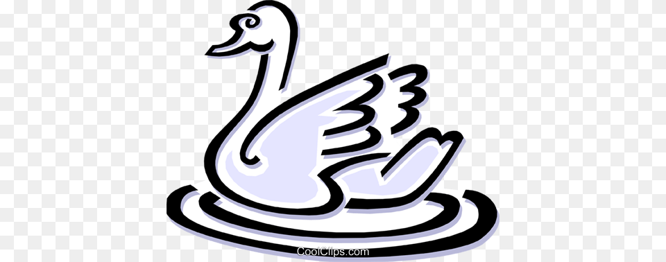Swan Royalty Vector Clip Art Illustration, Smoke Pipe, Animal, Bird, Waterfowl Png Image
