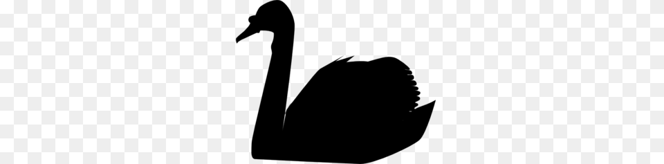 Swan Silhouette Clip Art, Gray Free Transparent Png