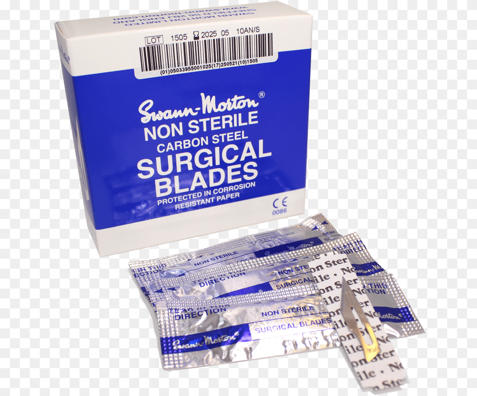 Swann Morton Scalpel Blades Non Sterile Carbon Steel Swann Morton 10r Blades Box, Text Free Png