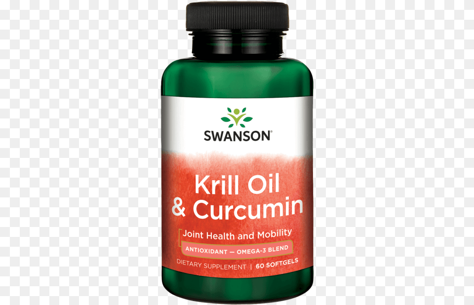 Swanson Krill Oil Amp Curcumin 60 Sgels Cinetica De Primer Orden, Herbal, Herbs, Plant, Bottle Free Transparent Png
