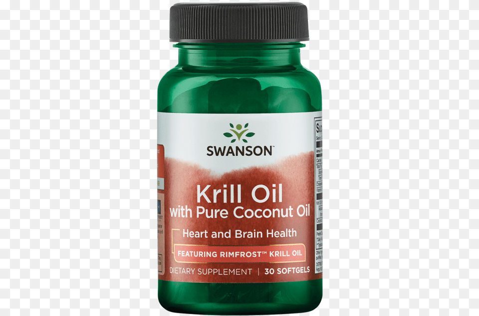 Swanson Krill Oil With Pure Coconut Oil Krill Oil Swanson, Herbal, Herbs, Plant, Astragalus Free Png