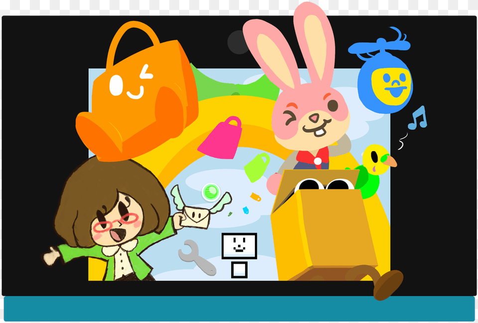 Swapnote Face Raiders Cartoon Illustration Nintendo Arcade Bunny Porn, Baby, Person, Head, Bag Free Transparent Png