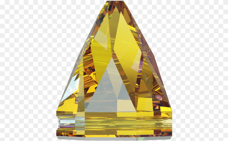 Swarovski 3297 Round Spike Sew On Light Topaz Shimmer Triangle, Accessories, Diamond, Gemstone, Jewelry Free Png