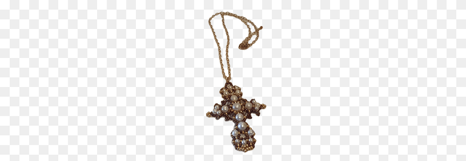 Swarovski And Pearl Cross Pendant Online Traditional Apothecary, Accessories, Jewelry, Necklace, Earring Png