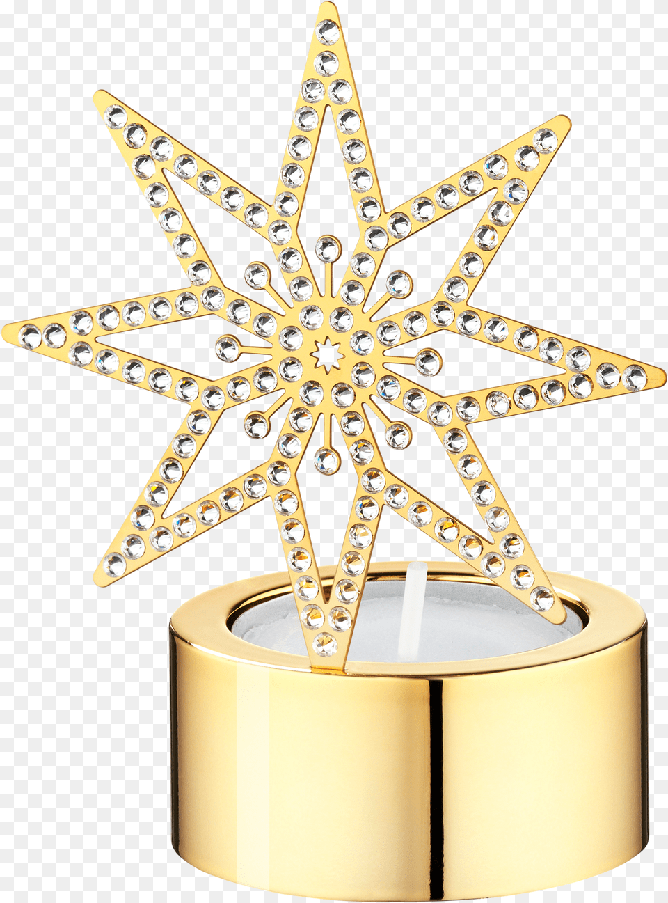 Swarovski Christmas Tea Light Golden Star Varabuskoy, Accessories, Jewelry, Gold, Cross Free Png