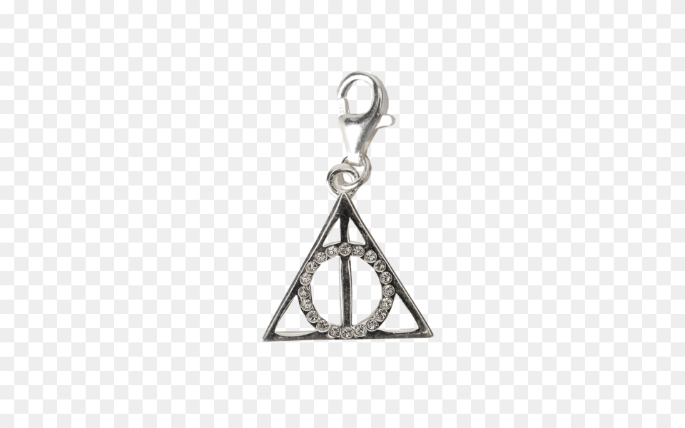 Swarovski Deathly Hallows Clip Charm, Accessories, Earring, Jewelry, Silver Free Transparent Png
