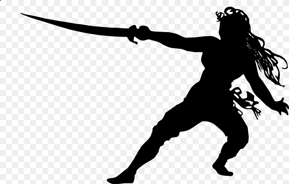 Swashbuckler Piracy Captain Hook Jack Sparrow Peter Female Pirate Silhouette Clip Art, Adult, Person, Woman, Ninja Free Png