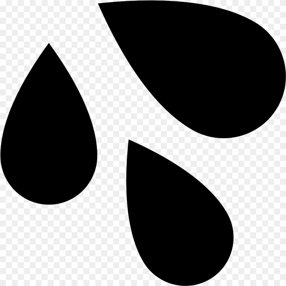 Sweat Droplets Emoji Black, Gray Free Png Download