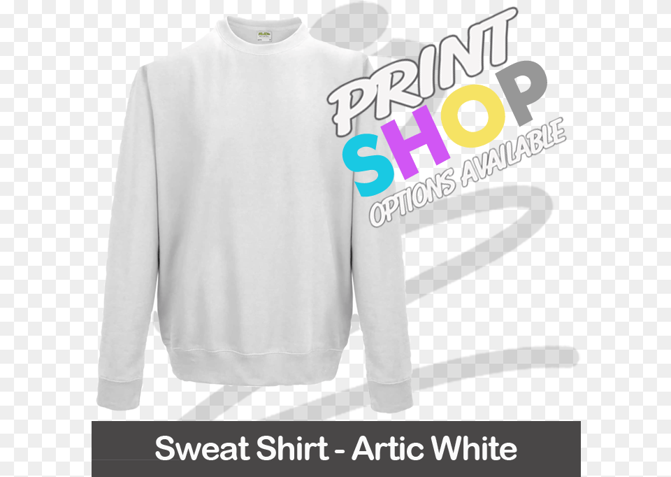 Sweat Shirt Jc030 Artic White City Of Cardiff Swimming Club, Clothing, Knitwear, Long Sleeve, Sleeve Free Png