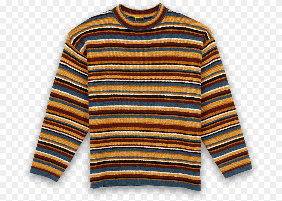 Sweater Clipart Stussy Baron Stripe Tee, Long Sleeve, Clothing, Knitwear, Sleeve Png