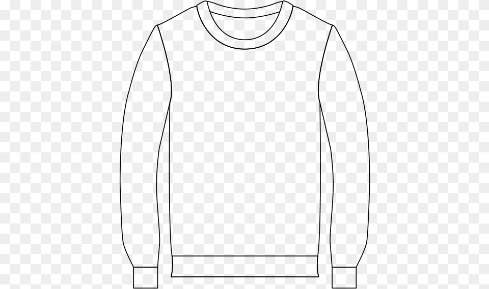 Sweater Technical Drawing At Getdrawings Long Sleeved T Shirt, Gray Png