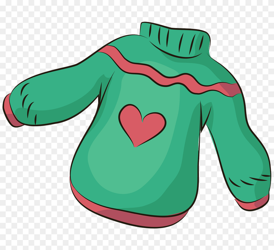 Sweater With Heart Clipart, Clothing, Long Sleeve, Sleeve, Knitwear Free Png Download