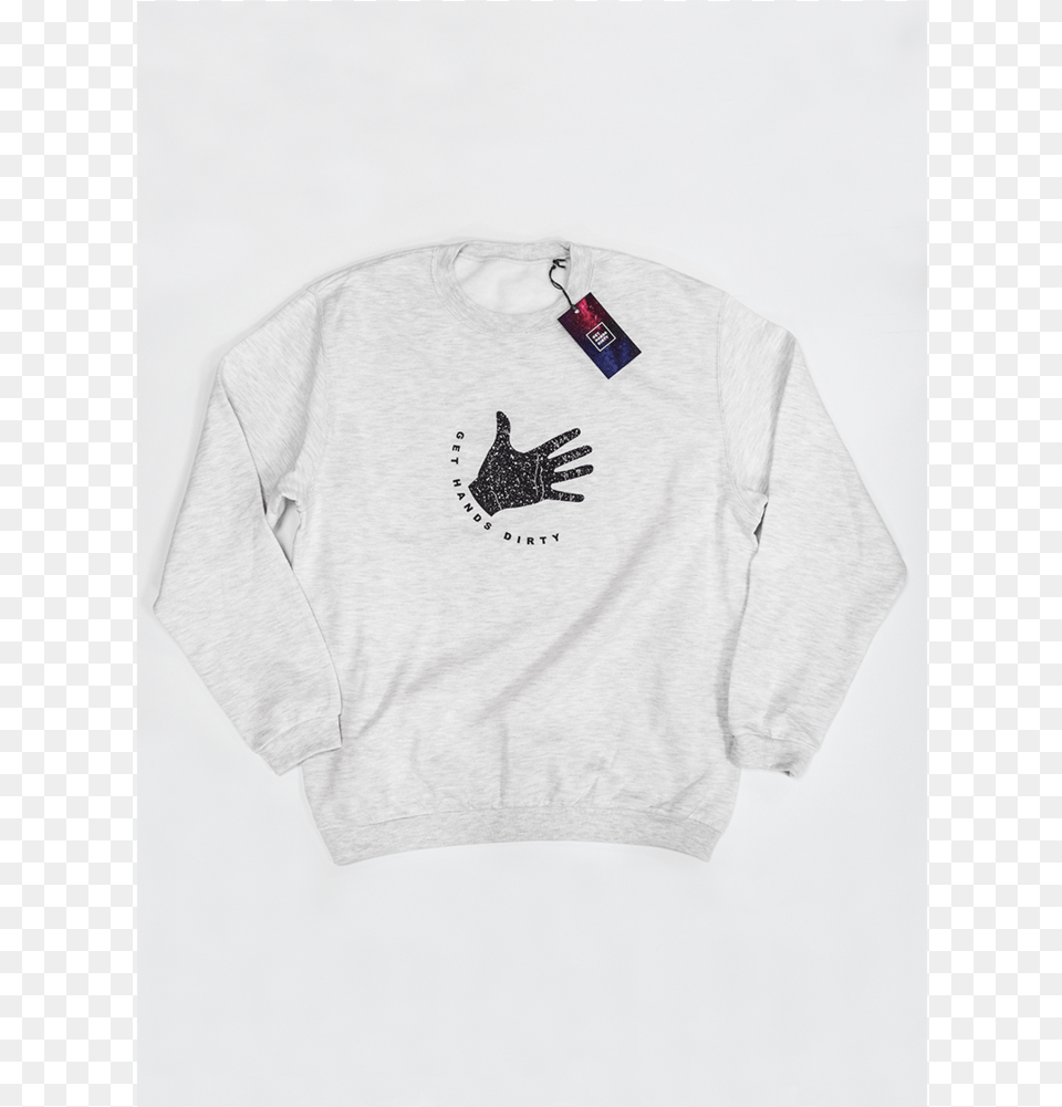 Sweatshirt Dirty Hand Logo Ash Unisex Sweater, Clothing, Knitwear, Long Sleeve, Shirt Free Png Download