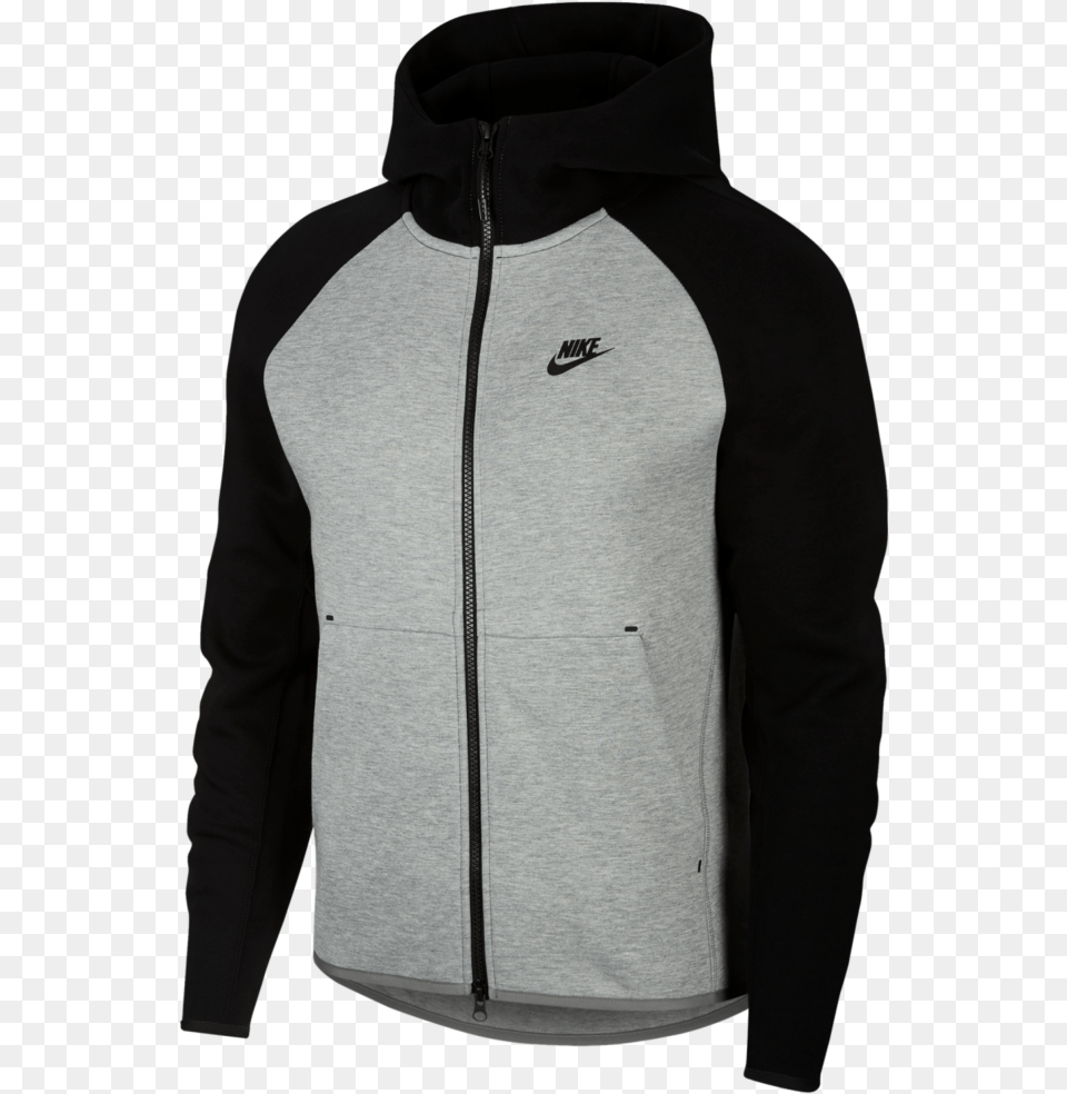 Sweatshirt Nike Nsw Tech Fleece Hoodie Fz Nike Tech Fleece Gray And Black, Clothing, Coat, Jacket, Knitwear Free Png